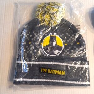 Batman gray & yellow hat with batman applique One Size